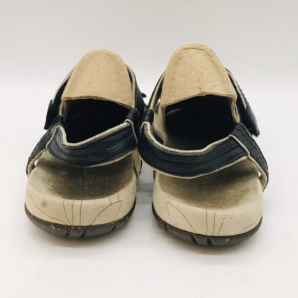 Teva 4218 Black Leather Sandal Women's 7 Hook & Loop Slip Resistant Strappy Shoe - Picture 4 of 9